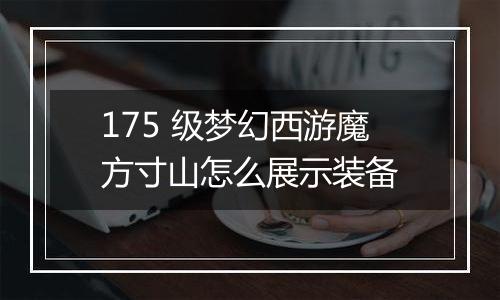 175 级梦幻西游魔方寸山怎么展示装备