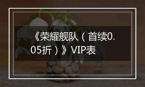 《荣耀舰队（首续0.05折）》VIP表