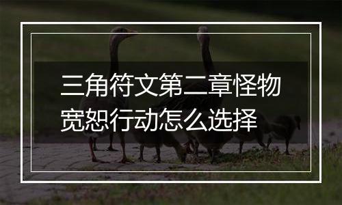 三角符文第二章怪物宽恕行动怎么选择