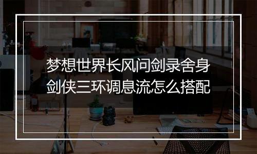 梦想世界长风问剑录舍身剑侠三环调息流怎么搭配