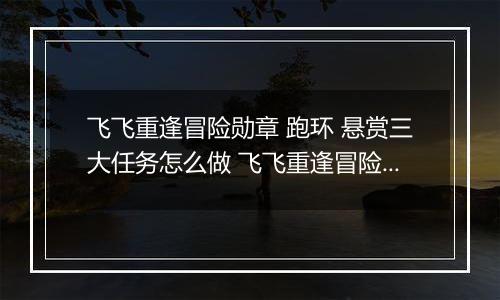 飞飞重逢冒险勋章 跑环 悬赏三大任务怎么做 飞飞重逢冒险勋章 跑环 悬赏三大任务攻略