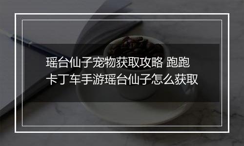 瑶台仙子宠物获取攻略 跑跑卡丁车手游瑶台仙子怎么获取