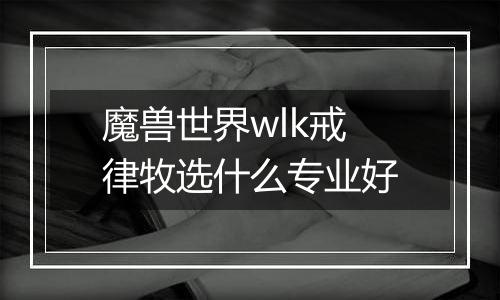 魔兽世界wlk戒律牧选什么专业好
