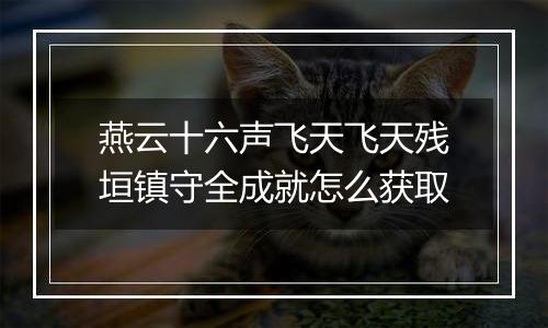 燕云十六声飞天飞天残垣镇守全成就怎么获取