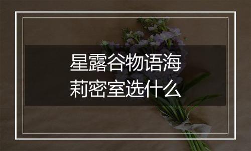 星露谷物语海莉密室选什么