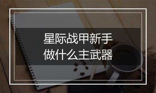 星际战甲新手做什么主武器