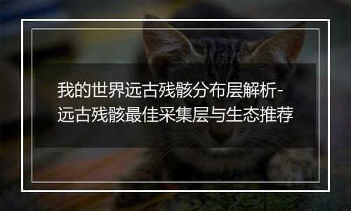 我的世界远古残骸分布层解析-远古残骸最佳采集层与生态推荐