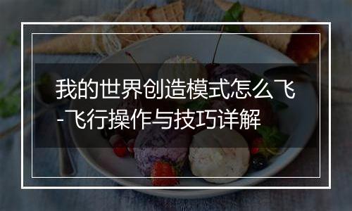 我的世界创造模式怎么飞-飞行操作与技巧详解