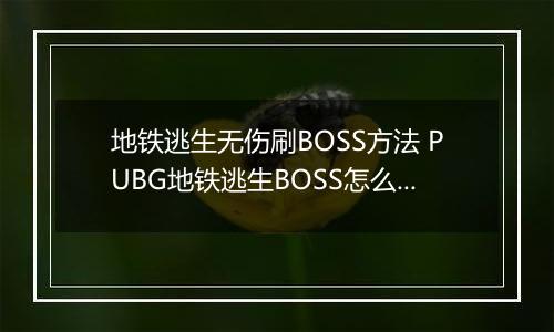 地铁逃生无伤刷BOSS方法 PUBG地铁逃生BOSS怎么无伤刷