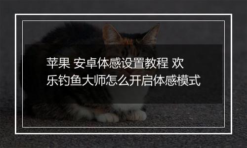 苹果 安卓体感设置教程 欢乐钓鱼大师怎么开启体感模式