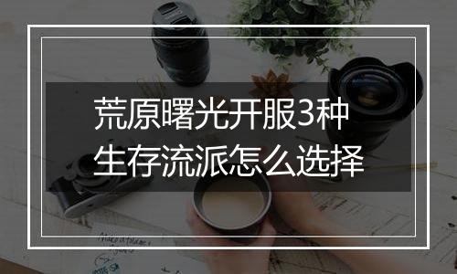 荒原曙光开服3种生存流派怎么选择