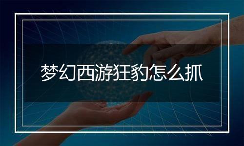 梦幻西游狂豹怎么抓