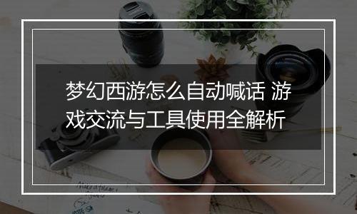 梦幻西游怎么自动喊话 游戏交流与工具使用全解析