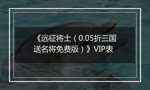 《远征将士（0.05折三国送名将免费版）》VIP表